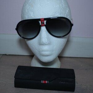 Carrera Red and Black Acetate Oversized Aviator Sunglasses